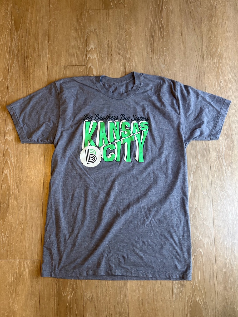 Kansas City Big Brothers Big Sisters Graphic Tee - Gray w/ Green Print